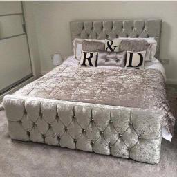 silver sleigh bed